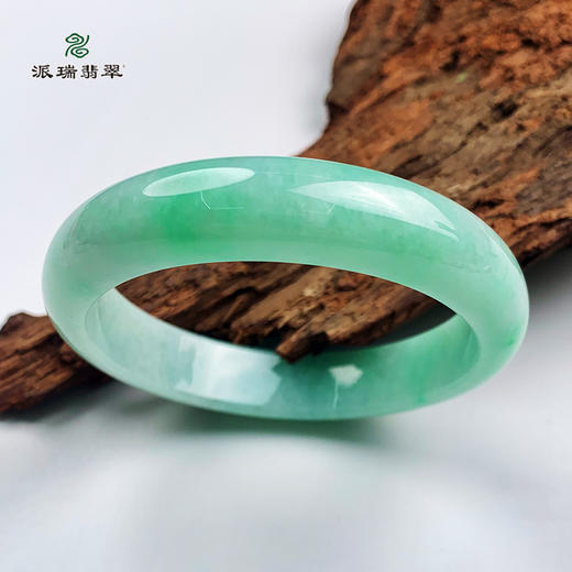 派瑞翡翠 翡翠手镯 糯种 l绿色 商品图0