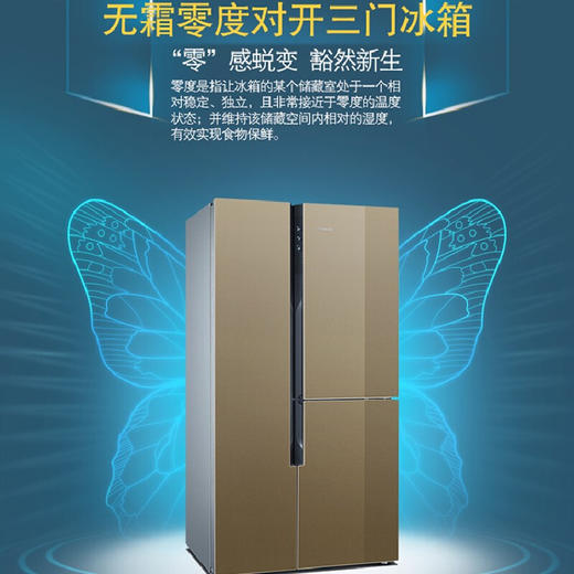 西门子569升三门对开门冰箱混冷无霜制冷三循环金棕色BCD-569W(KA96FSG0TI) 商品图6