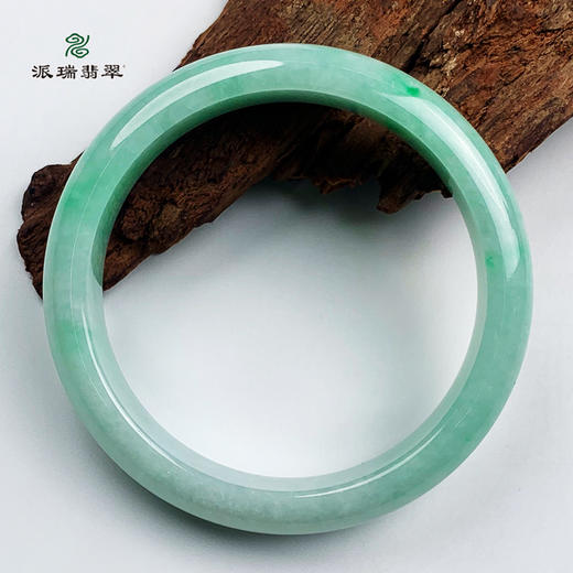 派瑞翡翠 翡翠手镯 糯种 l绿色 商品图3