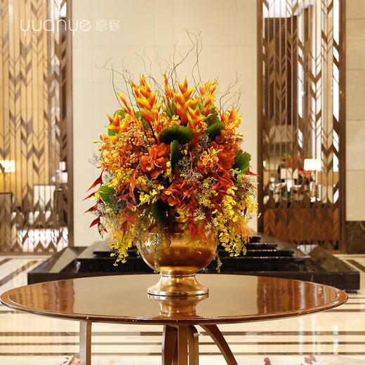 高档酒店大堂仿真花摆件大型大厅中庭圆桌面前台别墅商场装饰假花 商品图1