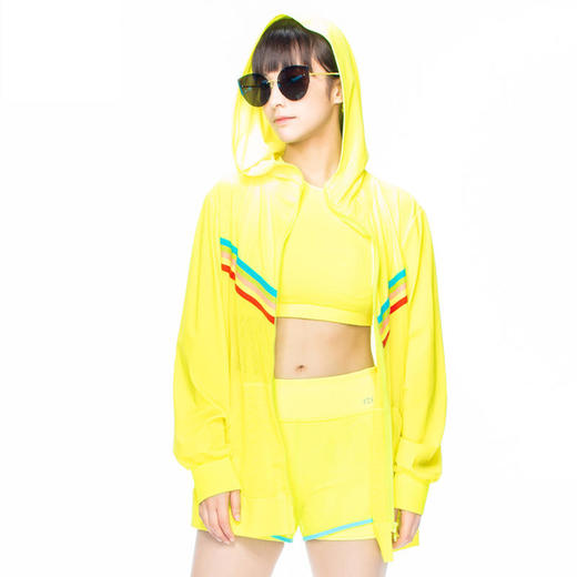 HOII/后益 彩虹线条透气连帽T男女同款防晒外套[福利品] 商品图0