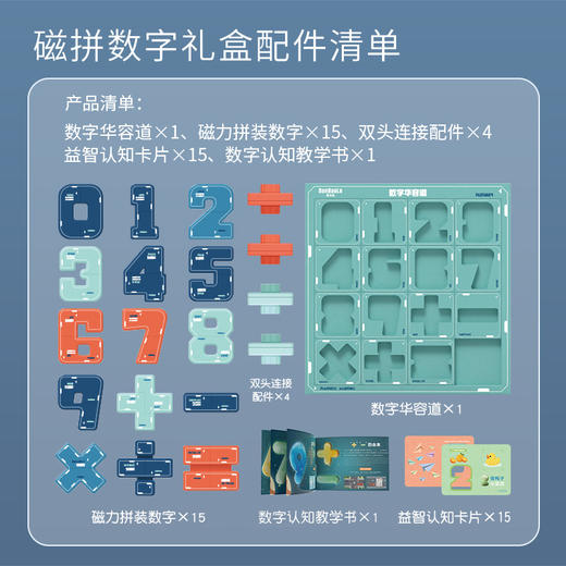 【赠启蒙认知卡片】蛋堡乐数字磁拼乐多合一游戏礼装 百变造型/磁力拼装/认知数字/数字华容道 适合3+ 商品图2