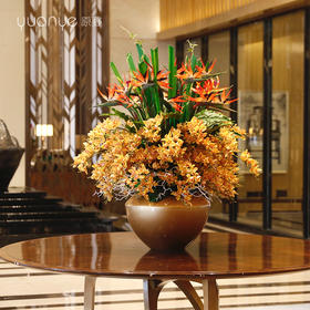 高档酒店大堂仿真花摆件大型大厅中庭圆桌面前台别墅商场装饰假花