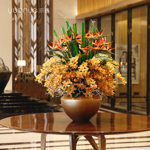 高档酒店大堂仿真花摆件大型大厅中庭圆桌面前台别墅商场装饰假花 商品图0