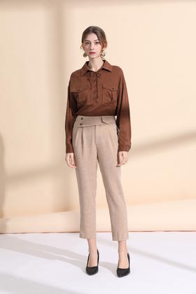 前系带翻领上衣