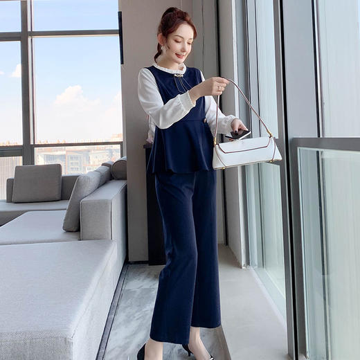 9903990211奢姿2020春季新款胖妹妹两件套大码女装肥mm休闲套装 商品图2