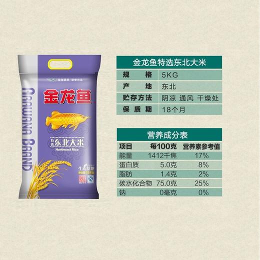 【包邮】金龙鱼 大米 特选东北大米 5KG【10斤】细腻软香 商品图3