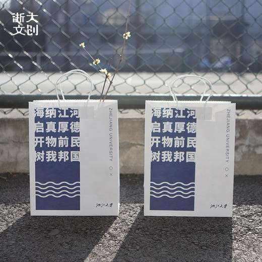 【浙大文创】浙江大学蓝白纸袋海纳江河 商品图0