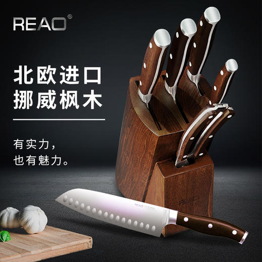 REAO锐欧德国钼钒钢手工家用厨房枫木6件套刀 商品图2