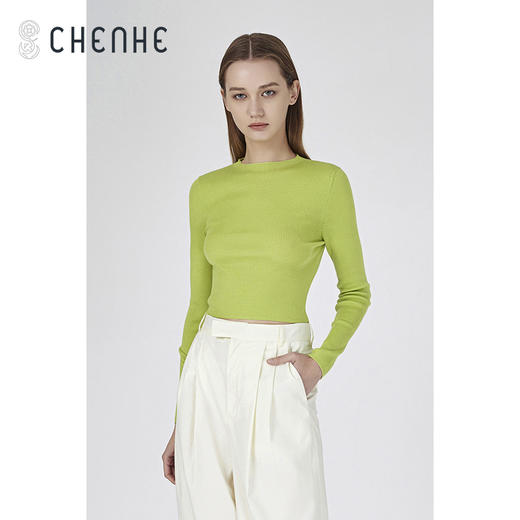 【无缝针织衫】臣禾截短款纯色百搭打底衫S211091022 商品图10