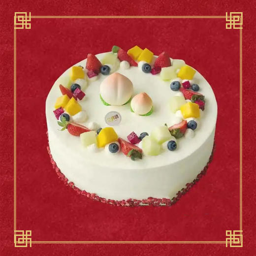 祝寿款 仙桃贺寿 · 奶油蛋糕（装饰水果随机，按季节调整） 商品图1