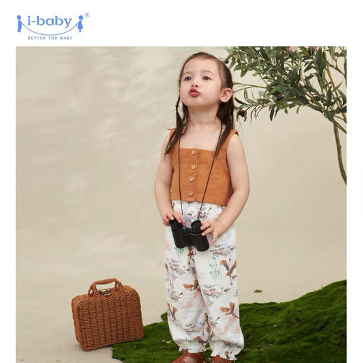ibaby×outlast太空科技恒温 珍稀国宝系列 儿童纱布防叮咬裤 透气春装夏季薄款女童宝宝男装WWF联名款 商品图1