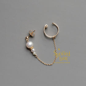 spoiledbrat jewelry单只珍珠耳钉连接耳骨夹
