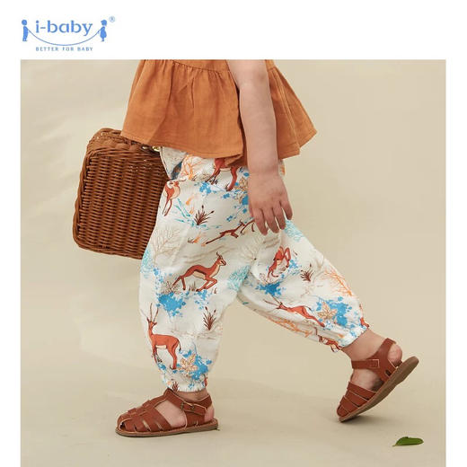 ibaby×outlast太空科技恒温 珍稀国宝系列 儿童纱布防叮咬裤 透气春装夏季薄款女童宝宝男装WWF联名款 商品图2