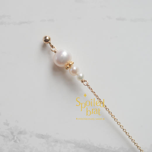 spoiledbrat jewelry单只珍珠耳钉连接耳骨夹 商品图3