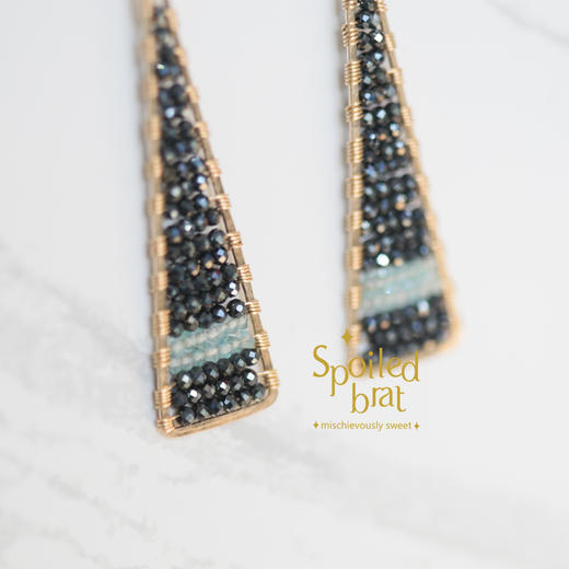 SpoiledBrat Jewelry塔型尖晶石磷灰石双色耳环 商品图2