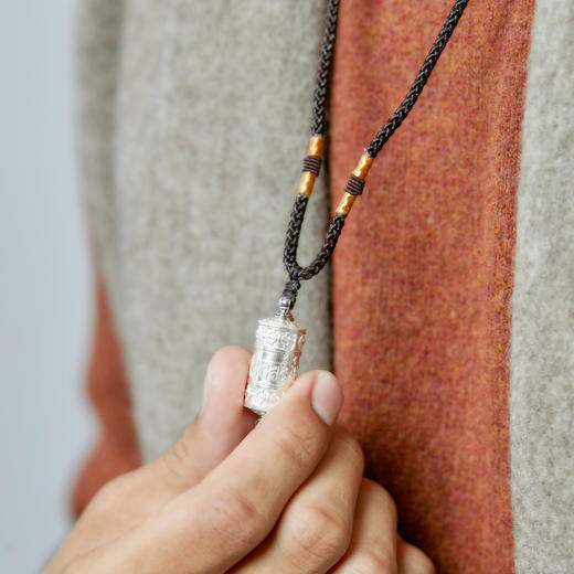 醍醐 吉祥轮吊坠 999银/黄铜/白铜/铜仿古 4款可选  内置经书 转动吊坠 车挂2款可选 商品图6