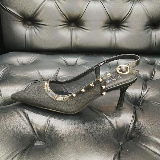 LFGJ 6611 网纱铆钉尖头细跟单鞋女 商品图11