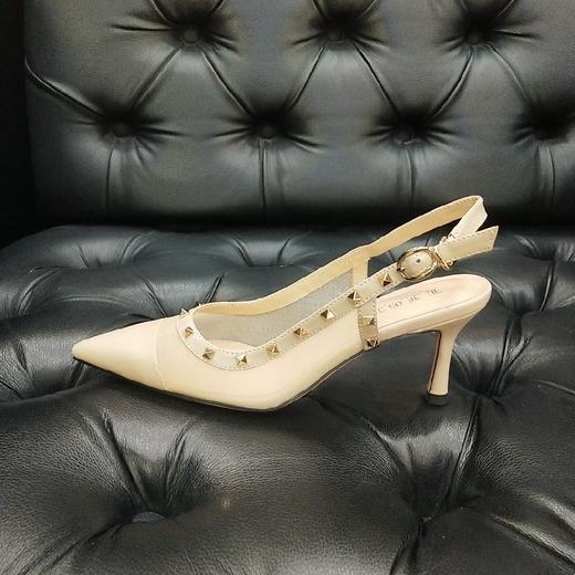 LFGJ 6611 网纱铆钉尖头细跟单鞋女 商品图5