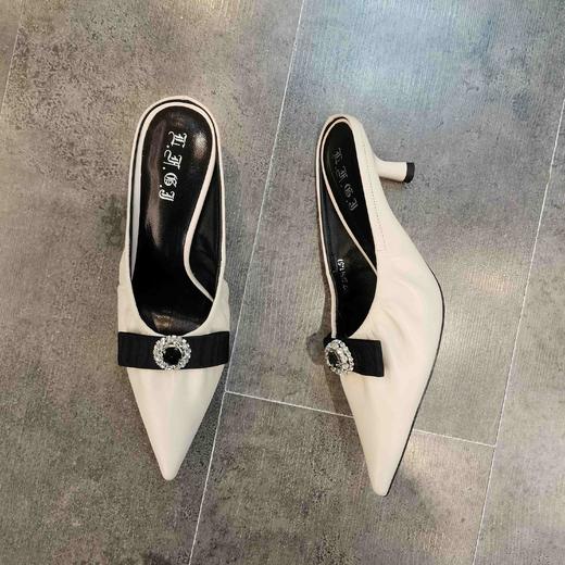 LFGJ 5807 时尚尖头细跟拖鞋真皮女凉鞋 商品图9