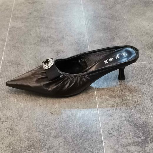 LFGJ 5807 时尚尖头细跟拖鞋真皮女凉鞋 商品图1