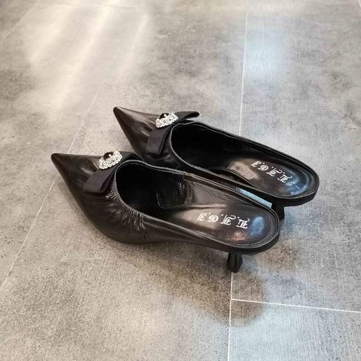LFGJ 5807 时尚尖头细跟拖鞋真皮女凉鞋 商品图4