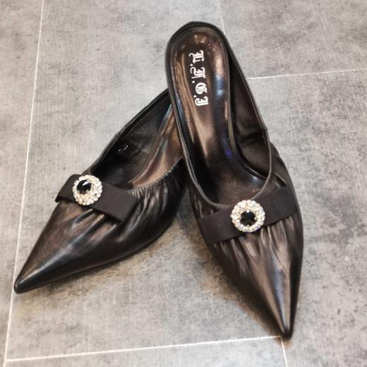 LFGJ 5807 时尚尖头细跟拖鞋真皮女凉鞋 商品图2