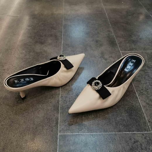 LFGJ 5807 时尚尖头细跟拖鞋真皮女凉鞋 商品图11