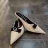 LFGJ 5807 时尚尖头细跟拖鞋真皮女凉鞋 商品缩略图8