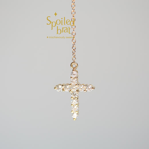 spoiledbrat jewelry珍珠十字架长链 商品图5