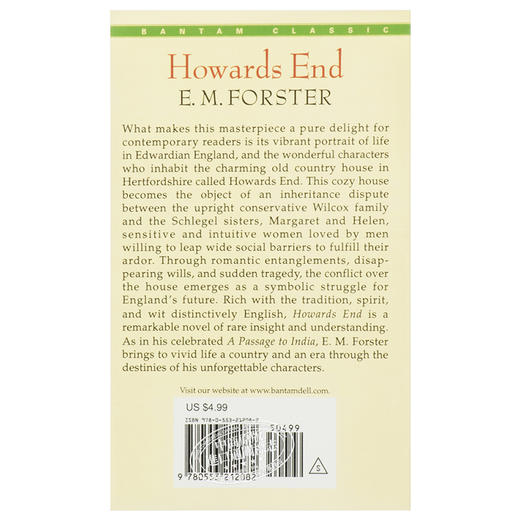 【中商原版】霍华德庄园 英文原版小说英文版  Howards End 外国进口经典文学作品 商品图1