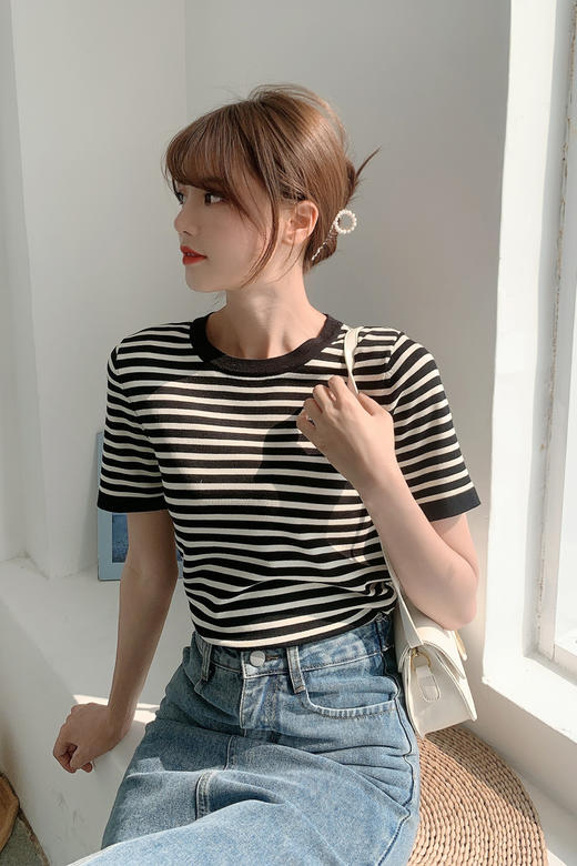 【百图lulu定制】【海魂衫】不过时的经典，“海魂衫”条纹T恤，凉爽舒适曲珠面料 商品图5