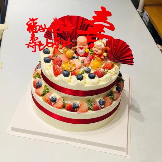 100%进口动物淡奶油-贺寿水果双层款 商品图0