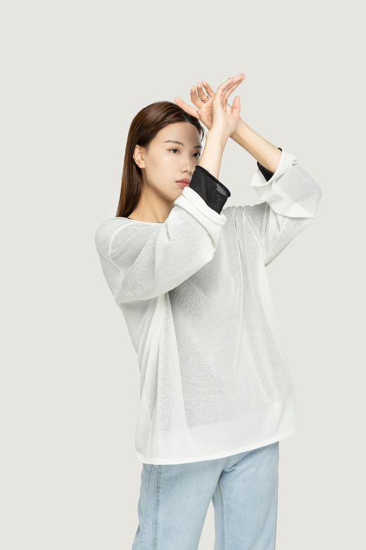 现货秒发 臣禾【醋酸防晒罩衫】【吸湿速干 顺滑抗皱  清爽凉感 抗静电抗起球】针织衫S211052822 商品图8