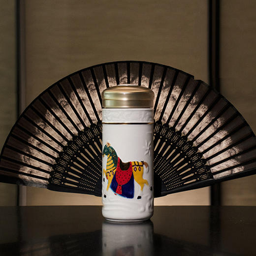 盛世宝马乾唐轩活瓷随身复古商务送礼品定制随行手陶瓷水杯子便携 商品图3