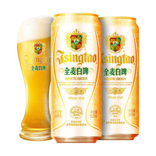 青岛啤酒 白啤500ml*12听/箱 全麦酿造 商品图3