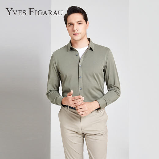 YvesFigarau伊夫·费嘉罗春夏商务休闲舒适透气长袖衬衫912302 商品图0