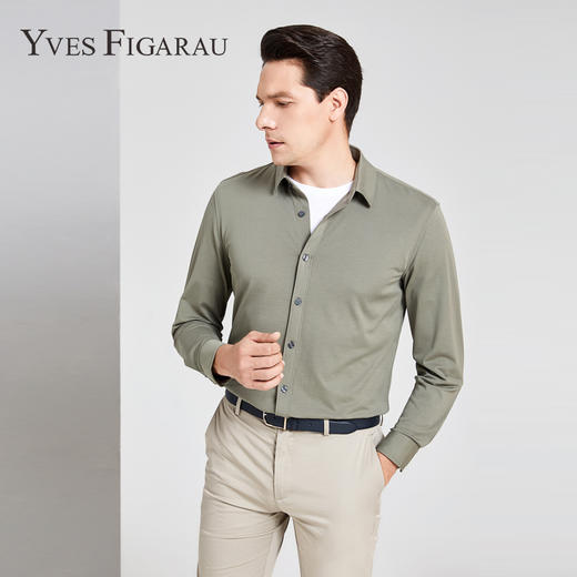 YvesFigarau伊夫·费嘉罗春夏商务休闲舒适透气长袖衬衫912302 商品图3