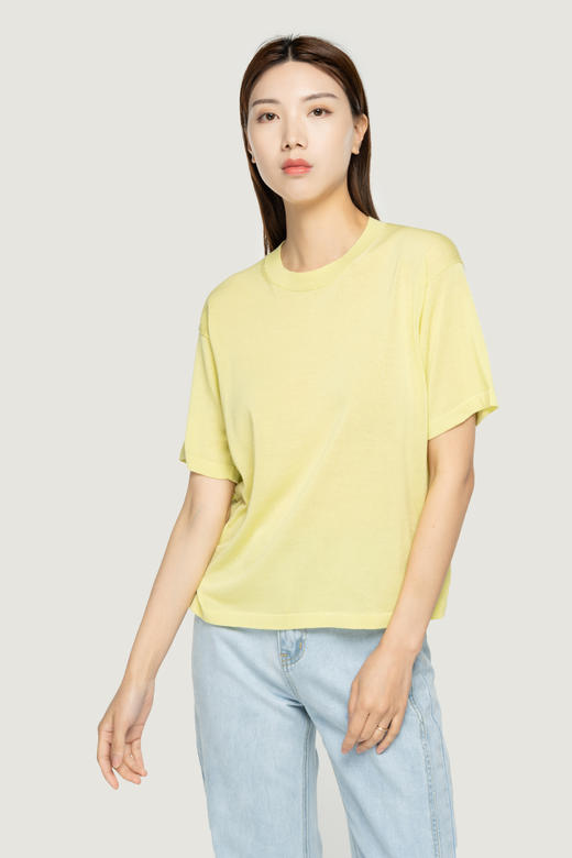 臣禾 【醋酸针织T恤】 圆领短袖上衣S211090722 商品图12