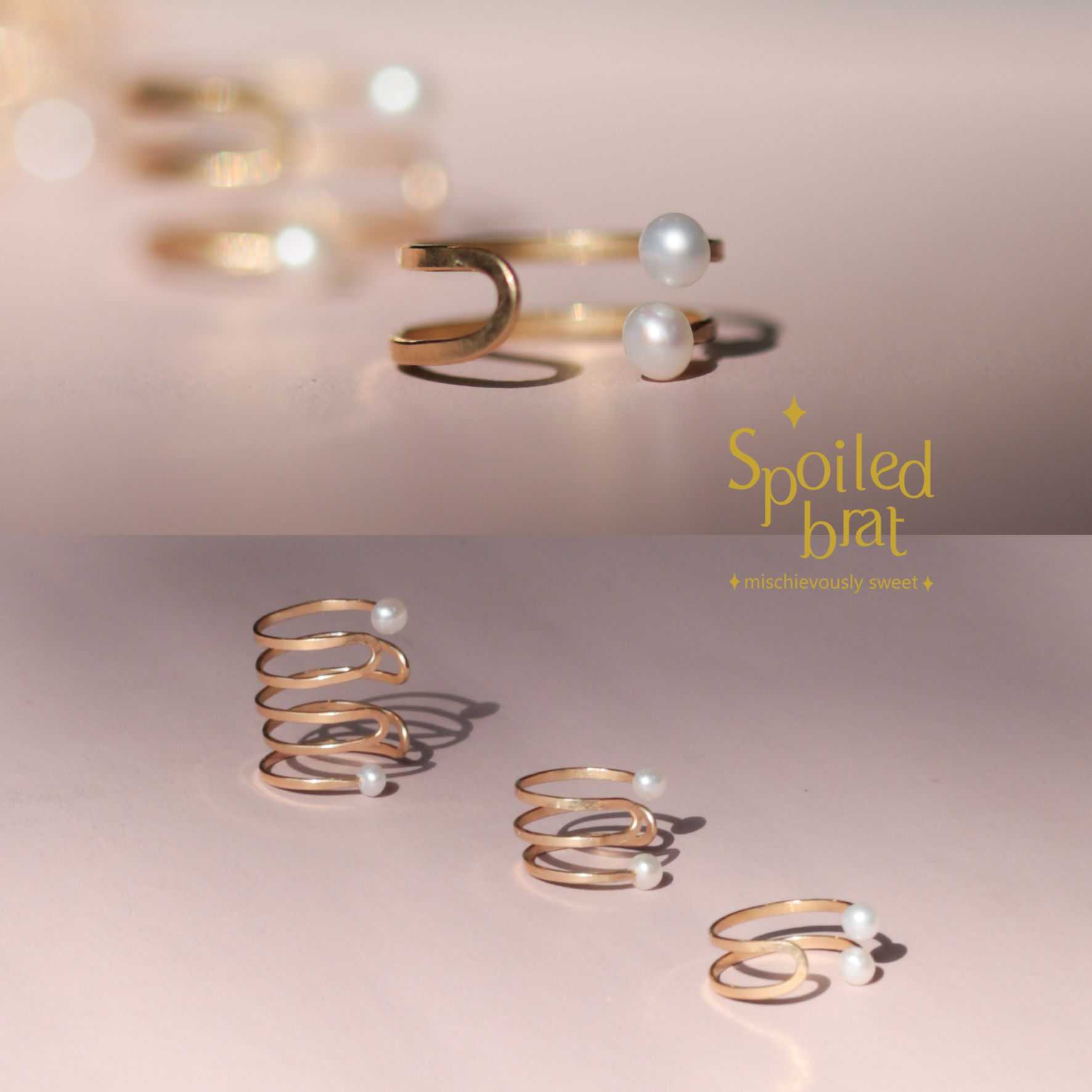 spoiledbrat jewelry珍珠耳骨夹