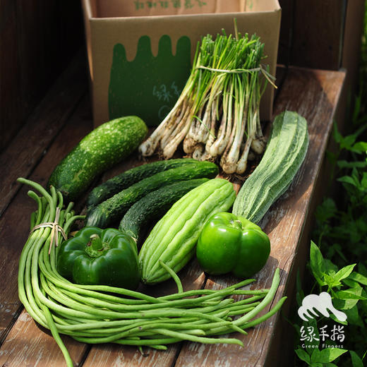 生态丰产蔬菜箱（四季豆/节瓜/土豆/蒲瓜/牛角椒） | 绿家自产* Eco-vegetable Box | Self-production 商品图1