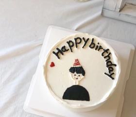 四寸原味手绘戚风水果蛋糕