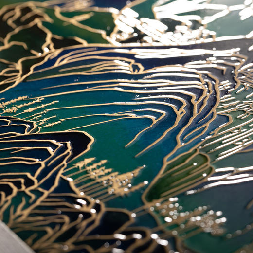 朱炳仁铜壁画 千里江山系列简约山水画办公室客厅沙发铜雕画装饰 商品图11