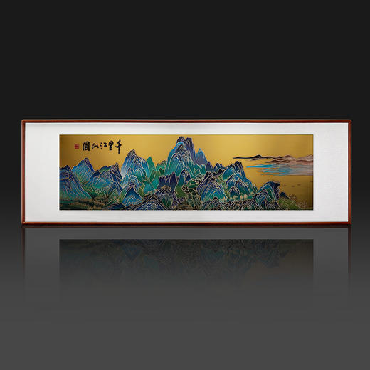 朱炳仁铜壁画 千里江山系列简约山水画办公室客厅沙发铜雕画装饰 商品图7