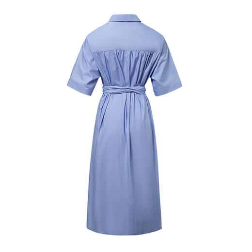 VIMAGE纬漫纪夏季新款显瘦显高翻领收腰中长款衬衫裙V1507120连衣裙 商品图6