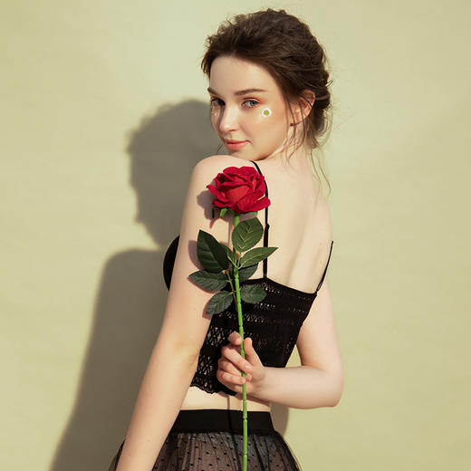 【如画文胸】固定三角杯 轻薄不移位加长下摆 可内搭可外穿肌理感蕾丝 弹软柔滑_2106 商品图5