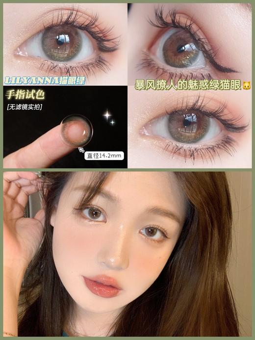 【小红书推荐款】lilyanna 猫眼绿，半年抛/直径14.2/着色13.4，138/一副，158/两副 商品图5
