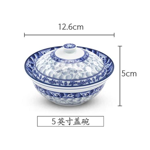 韩国参宝进口青花瓷盖碗家用汤面碗中韩式餐具保温大号面碗 商品图1