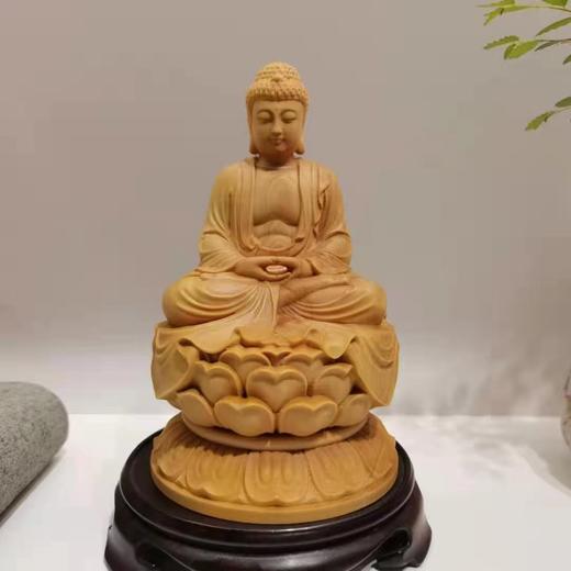 16cm坐莲如来 大°黄杨木摆件 商品图0
