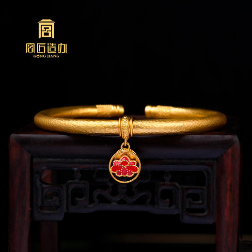 宫匠造办 十朝十美宫镯 明·国色天香黄金手镯 商品图2